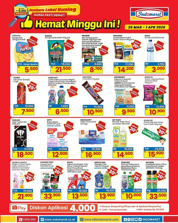 Promo Indomaret Minggu 29 Maret 2026: Lebaran Penuh Berkah Hari Terakhir, Diskon Besar Produk Harian