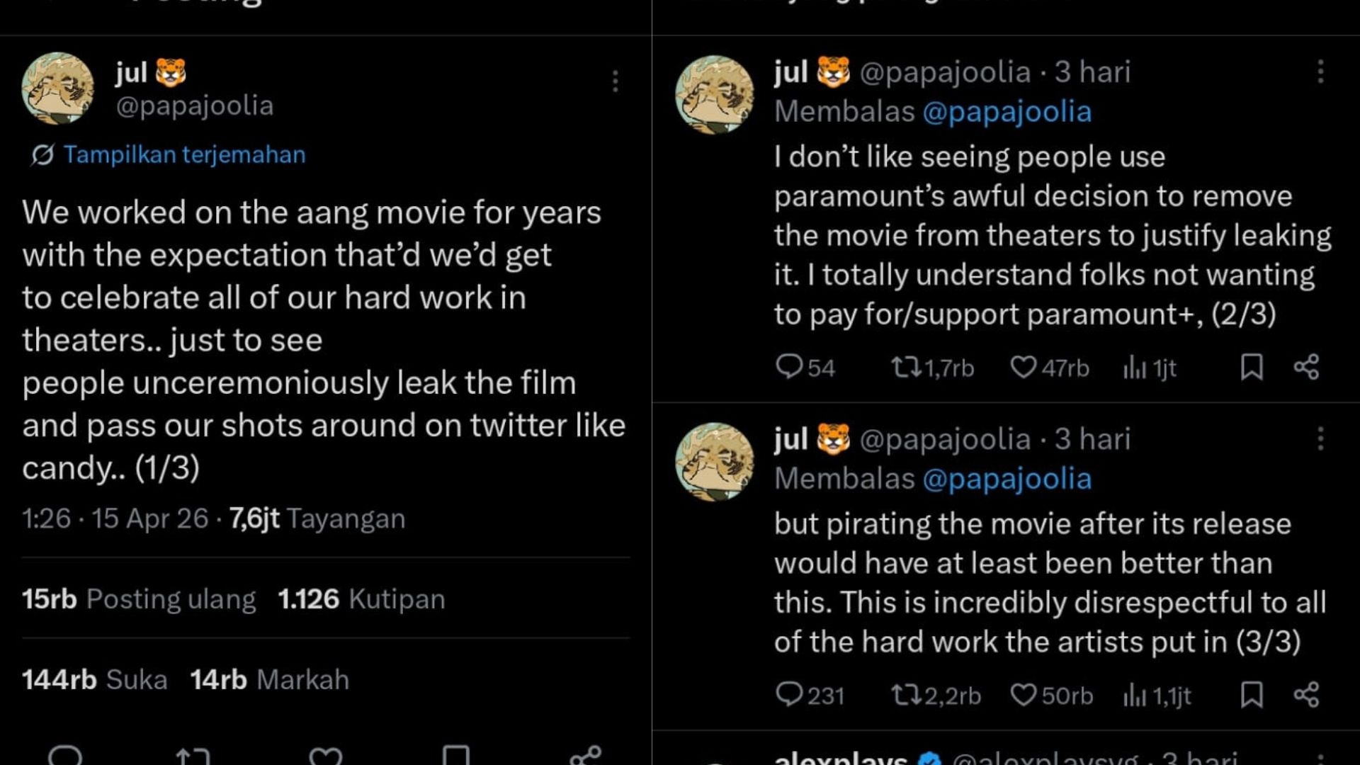 The Legend of Aang Bocor 6 Bulan Sebelum Tayang, Animator Murka: "Kerja Keras Kami Jadi Permen di Twitter!