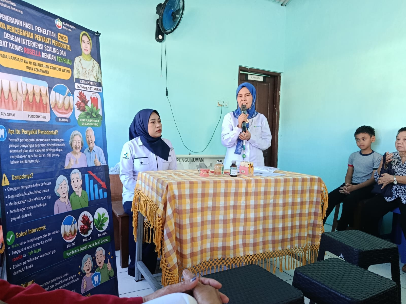 Tim Pengabmas Jurusan Kesehatan Gigi Poltekkes Kemenkes Semarang Hilirisasikan Hasil Riset untuk Cegah Penyakit Gusi pada Lansia
