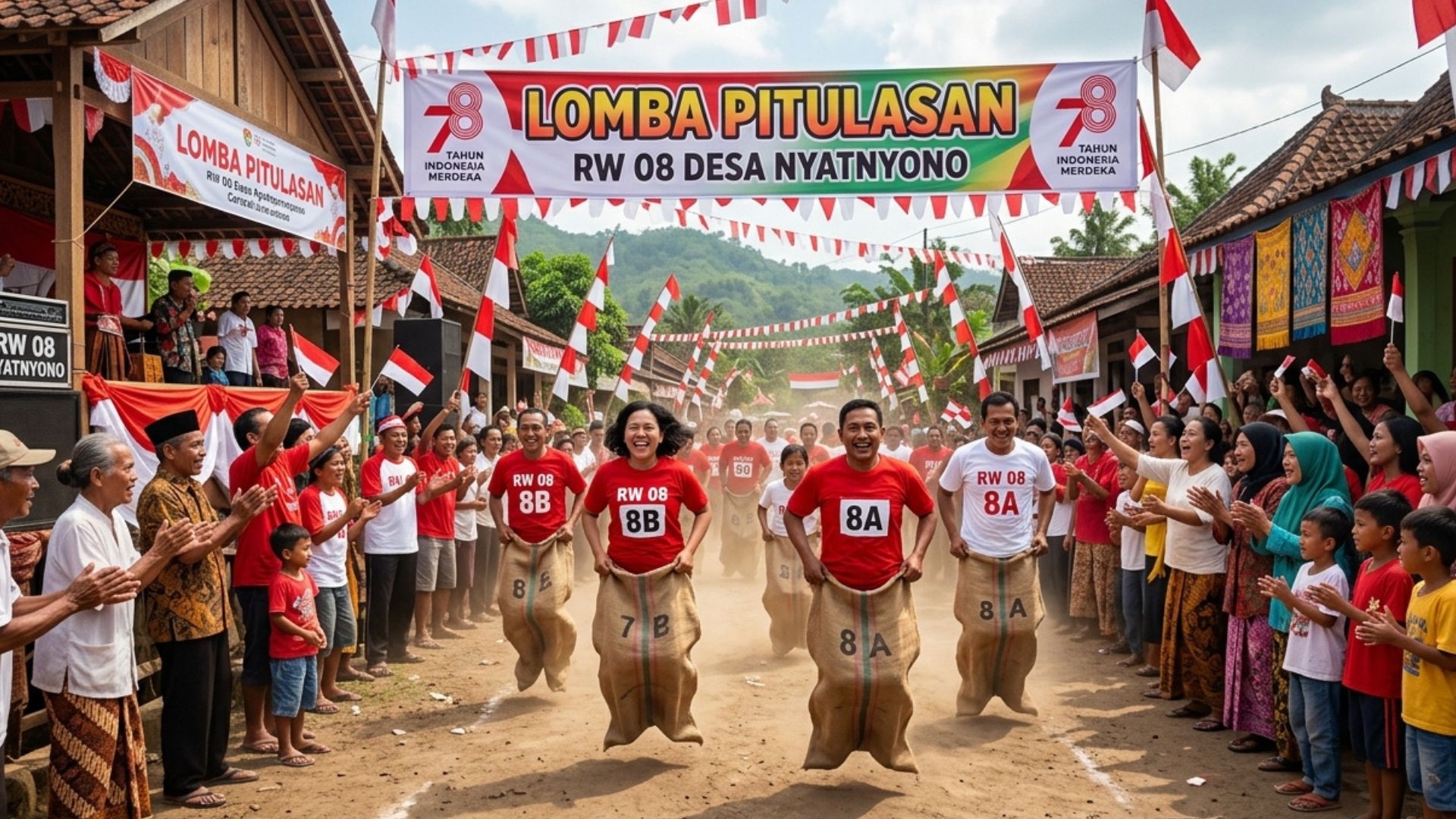 Voli Bola Raksasa dan Kostum Sekolah, Ini Keunikan Perayaan HUT RI di Desa Nyatnyono