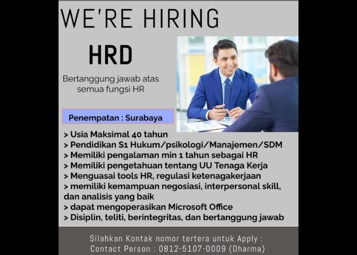 SEDANG DICARI CALON KARYAWAN BARU! PT Mega Berlian Sutanpangulu Membuka Lowongan Kerja HRD