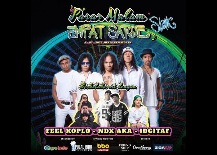 Event Vibes! Meriahkan Awal Tahun 2025! Slank Gelar Konser Pasar Malam Empat Satoe di JIEXPO Jakarta