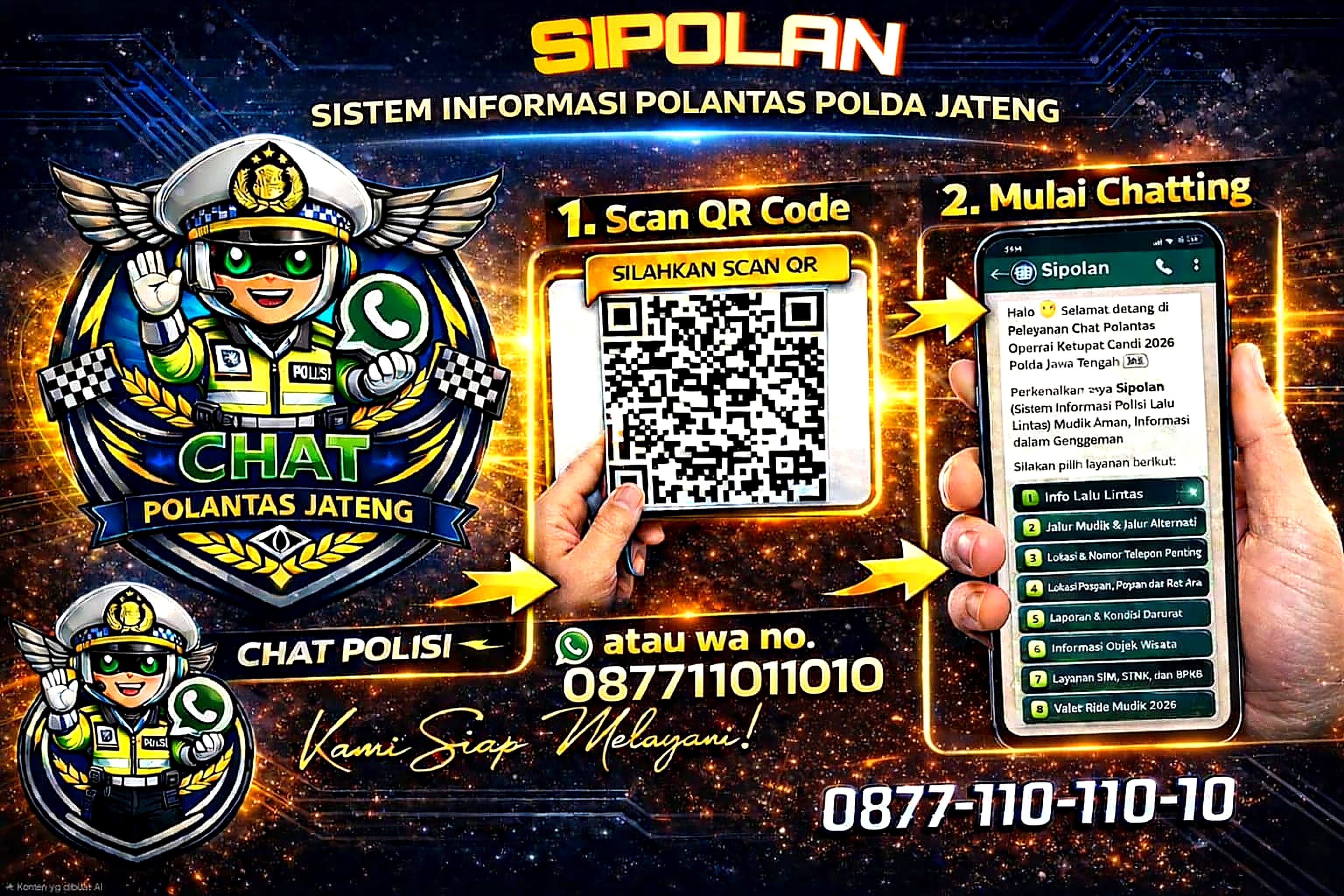 Valet Ride dan Chatbot Si Polan Jadi Inovasi Pelayanan Polda Jateng dalam Operasi Ketupat Candi 2026