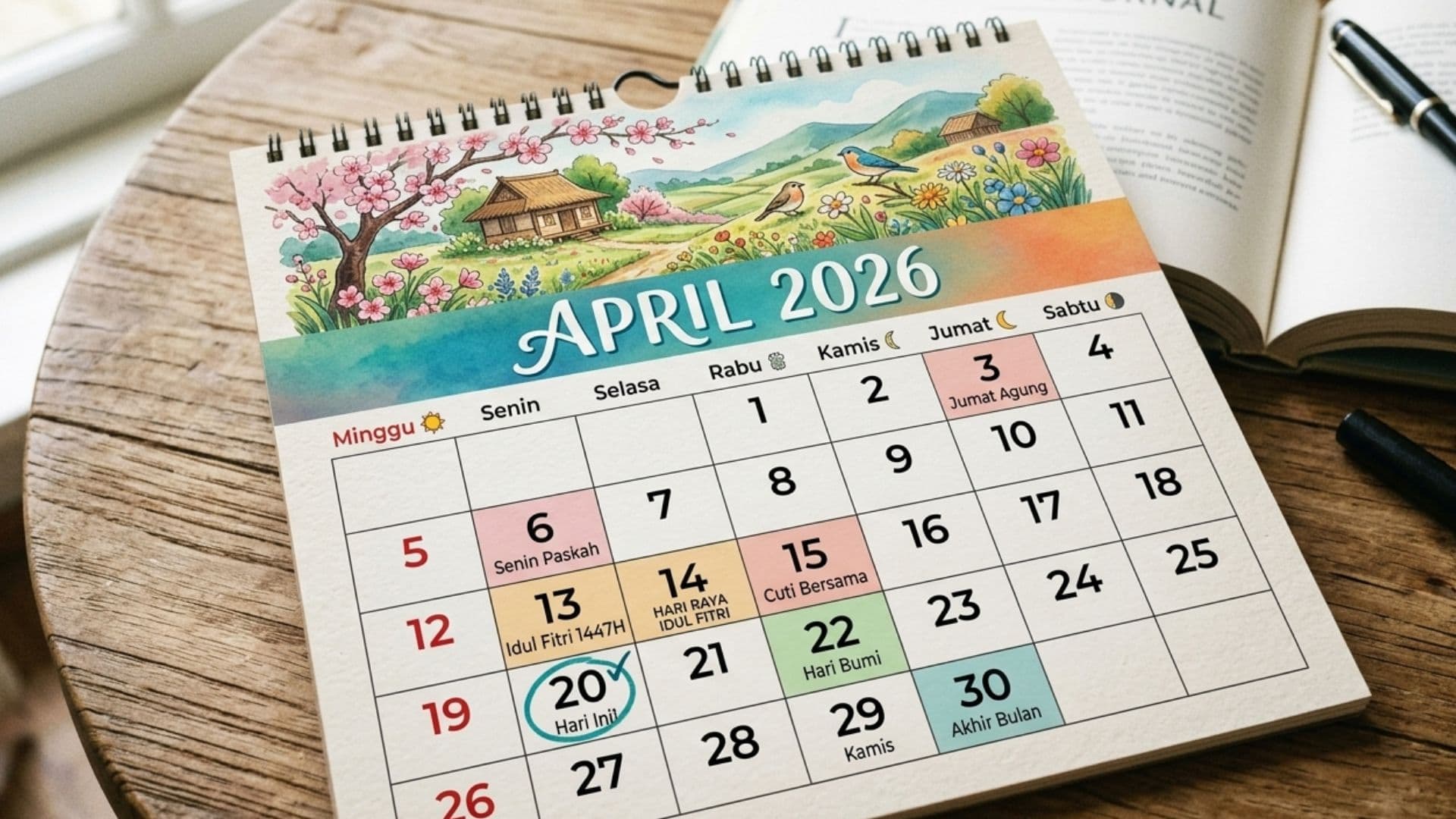 Kalender April 2026: 2 Tanggal Merah, 4 Hari Minggu, dan Deretan Hari Besar