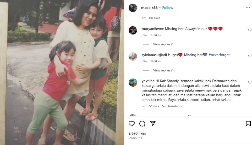 Profil Instagram Sandy Salihin, Kembaran Mirna Salihin Komentari Film Ice Cold: Murder, Coffee Jessica Wongso