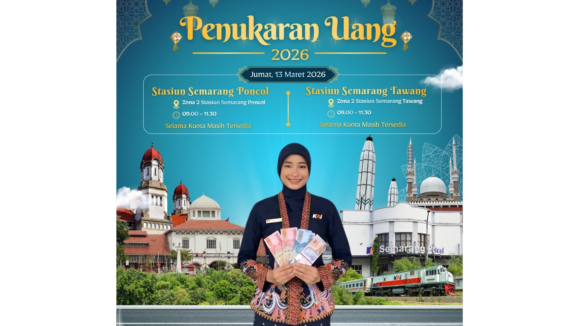 Mudik Lebaran, KAI dan Bank Indonesia Sediakan Penukaran Uang Baru di Stasiun Semarang