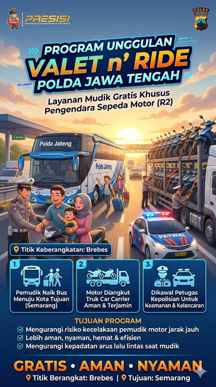 Valet n’ Ride; Bus dan Angkutan Motor Menuju Semarang Dipersiapkan Polisi untuk Membantu Pemudik
