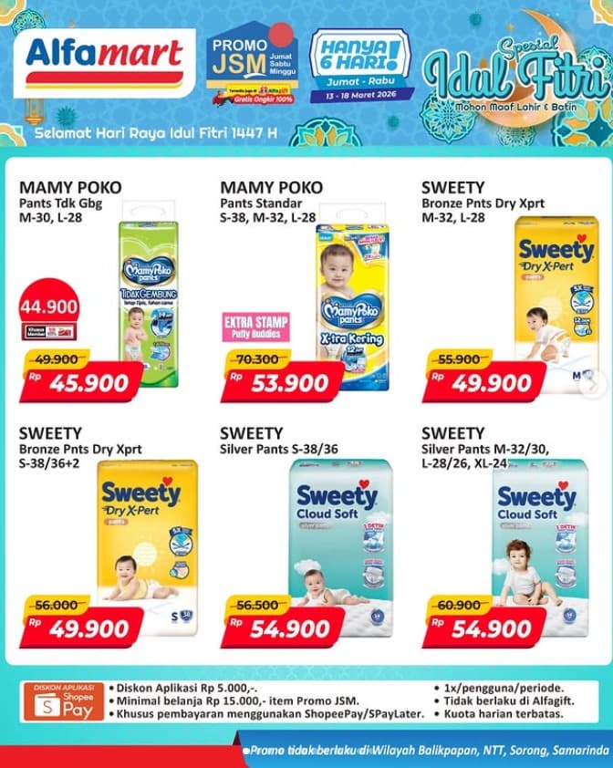Promo JSM Alfamart 13-18 Maret 2026: Minyak Goreng Rp29.900 dan Diskon Besar Popok Bayi