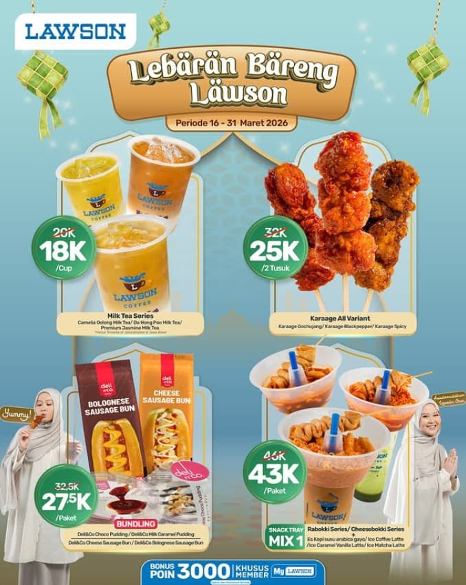 Promo Lawson 17 Maret 2026: Diskon Milk Tea, Beli 1 Gratis 1 Produk Kesehatan, dan Kopi Rp16.000