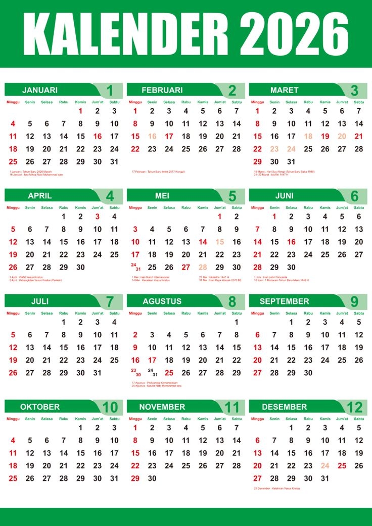 Dari 9 Long Weekend di Tahun 2026 Kini Tersisa 6, Berikut Daftarnya Beserta Libur Nasional dan Cuti Bersama