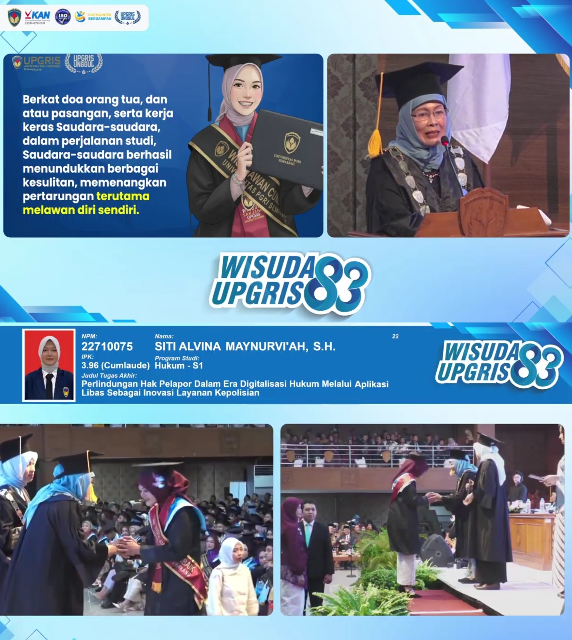 Wisuda ke-83, UPGRIS Lepas 703 Lulusan Siap Kerja, Rektor: Jangan Sekadar Bersinar, Tapi Harus Bermanfaat