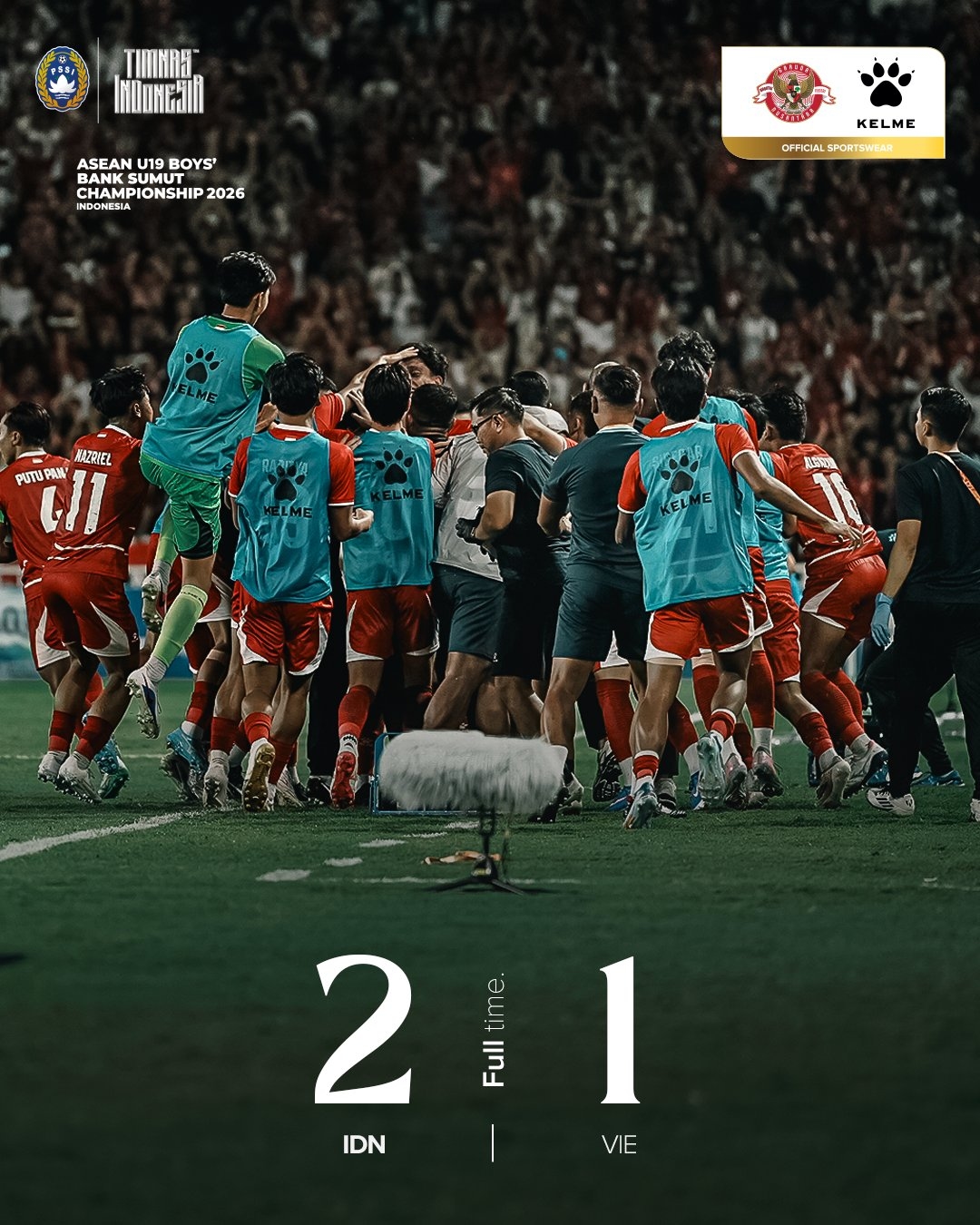 Indonesia Juara Grup A! Garuda Muda Lolos Otomatis ke Semifinal, Vietnam Masih Menunggu Hasil Malaysia vs Thailand di Piala AFF U19 2026