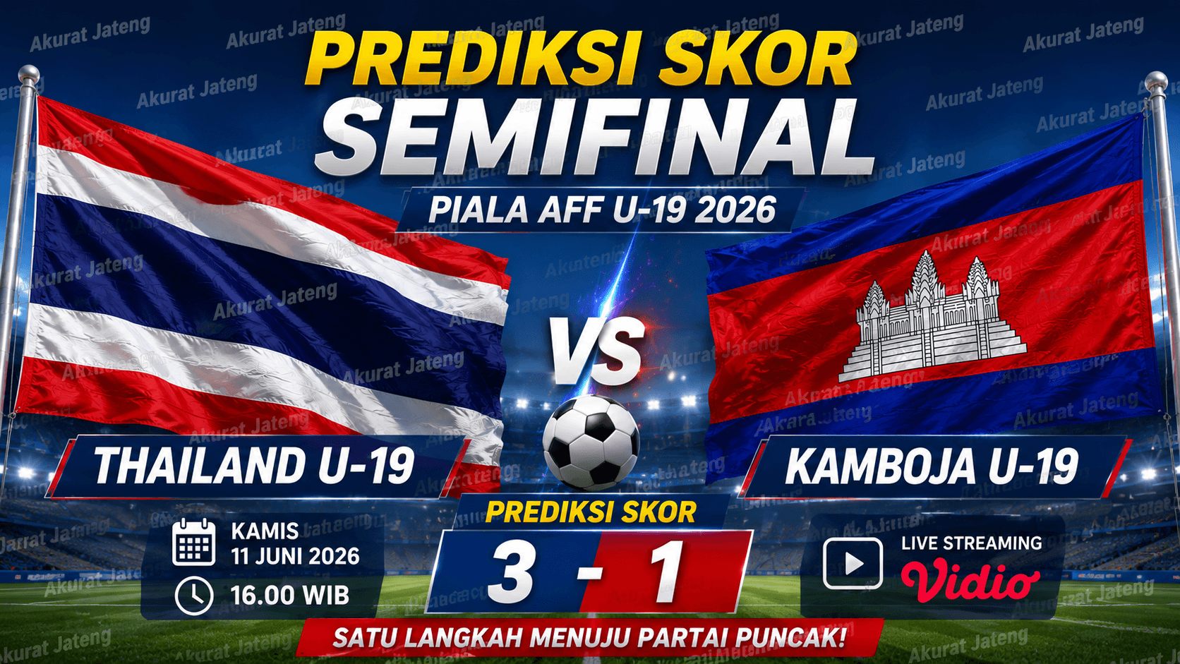 Prediksi Skor Thailand U19 vs Kamboja di Semifinal Piala AFF U19: Gajah Perang Diunggulkan, Angkor Warriors Siap Buat Kejutan