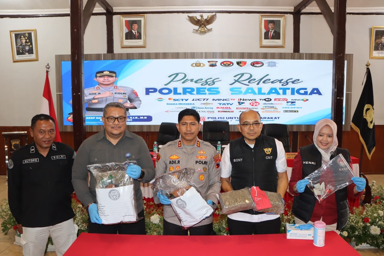 Nyaris 6 Kilogram Ganja Gagal Beredar di Salatiga, Sinergi BNNP, Polres, dan Bea Cukai Bongkar Jaringan Narkotika