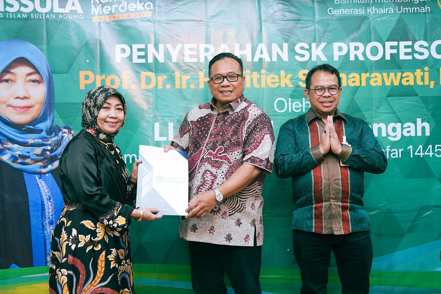 Unissula Tambah Guru Besar Baru, Kepala LLDikti Wilayah VI : Pematik untuk Tingkatkan Mutu Pendidikan PTS