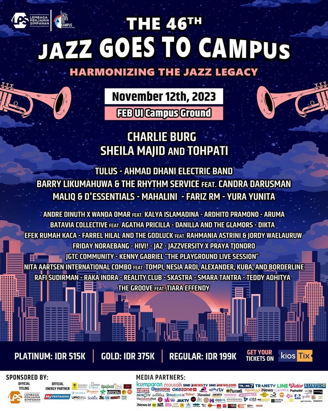 The 46th Jazz Goes To Campus Hadir Kembali, Dimeriahkan Banyak Musisi Ternama