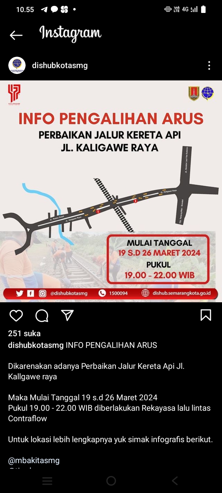 Rel Kaligawe Diperbaiki, Dishub Kominfo Berlakukan Contraflow