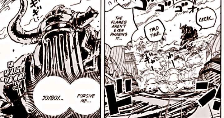 One Piece Chapter 1111: Robot Raksasa Kuno Meminta Maaf Kepada Joyboy, Ada Apa?