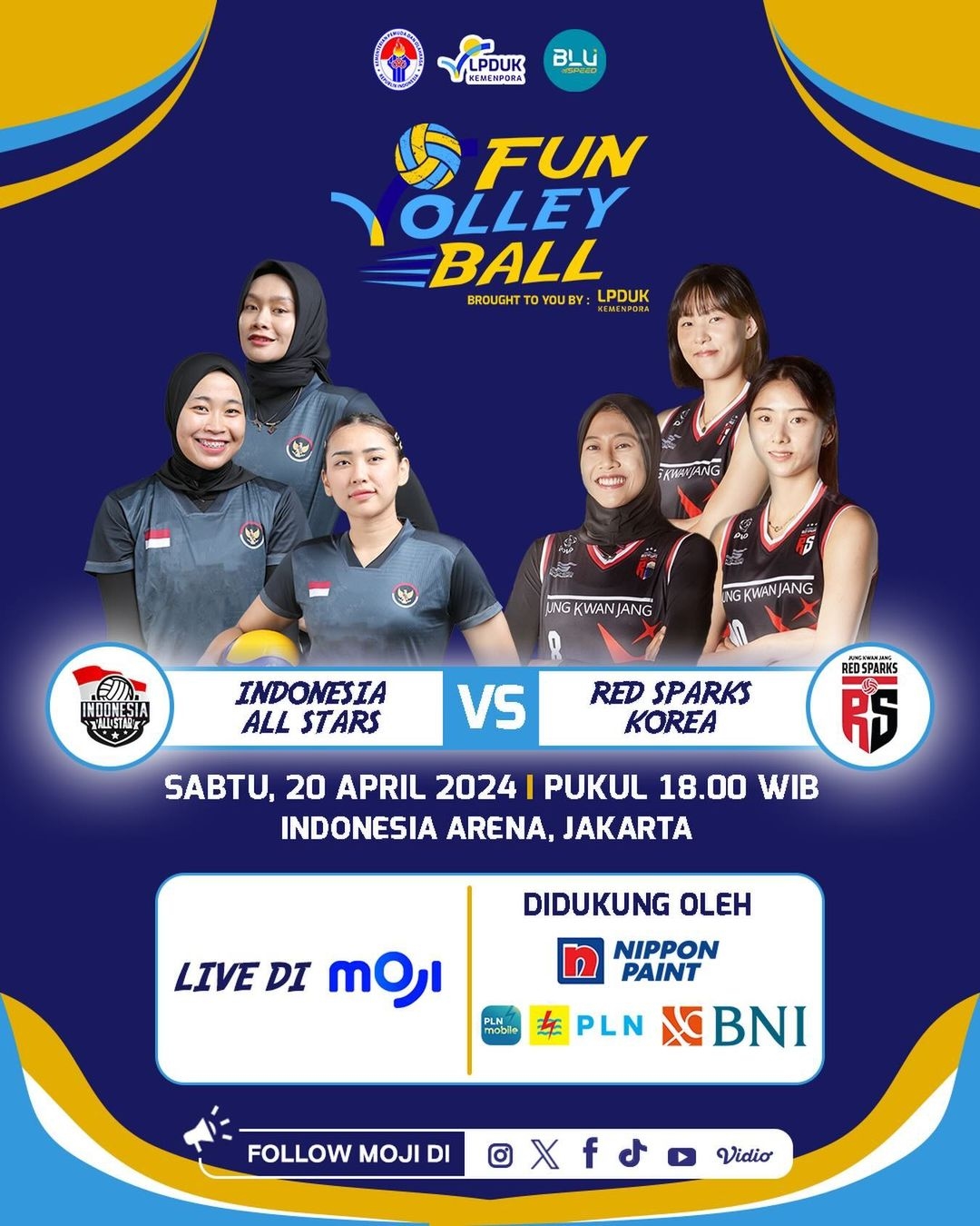 Pertandingan Fun Volley Ball Red Sparks vs Indonesia All Star: Pertarungan Seru di Lapangan Voli, Berikut Jadwal dan Link Live Streaming