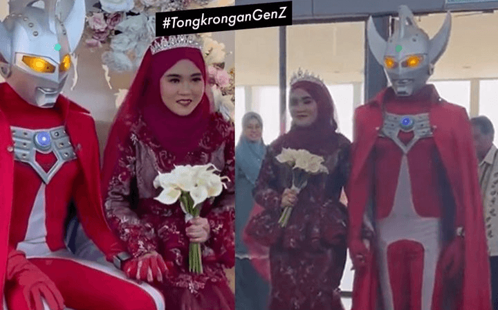 Viral di Sosmed: Pengantin Pria Pakai Kostum Ultraman Saat Acara Pernikahannya, Netizen: Tsaaah!