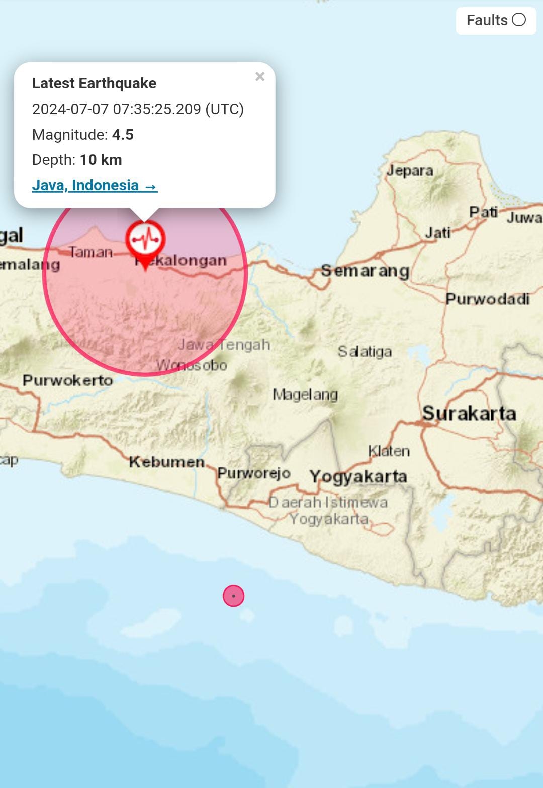 Gempa Magnitudo 4.6 Guncang Batang , Getaran Terasa Hingga Pekalongan dan Pemalang