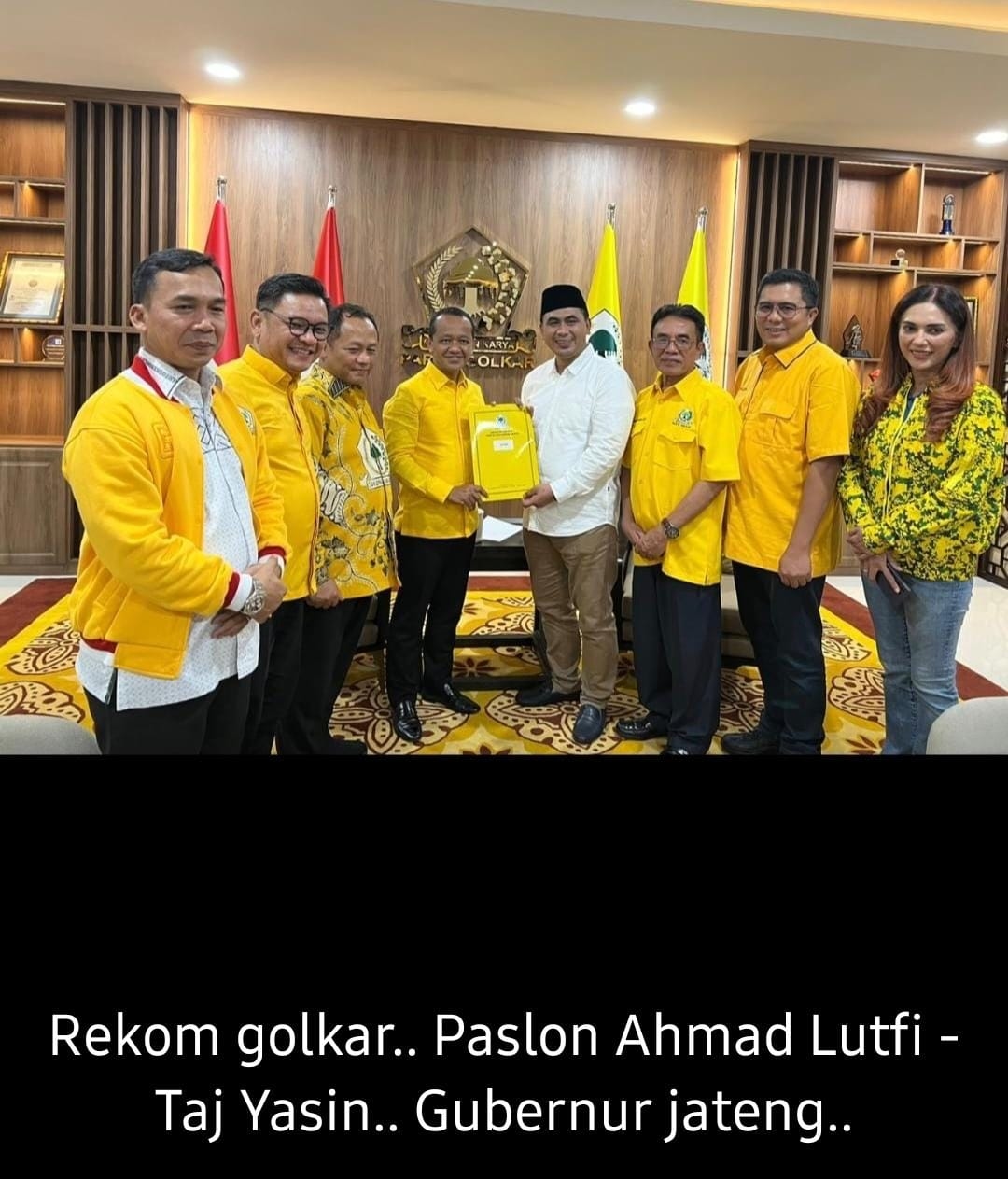 Luthfi – Yasin Dapat Rekom Golkar untuk Pilgub Jateng 2024