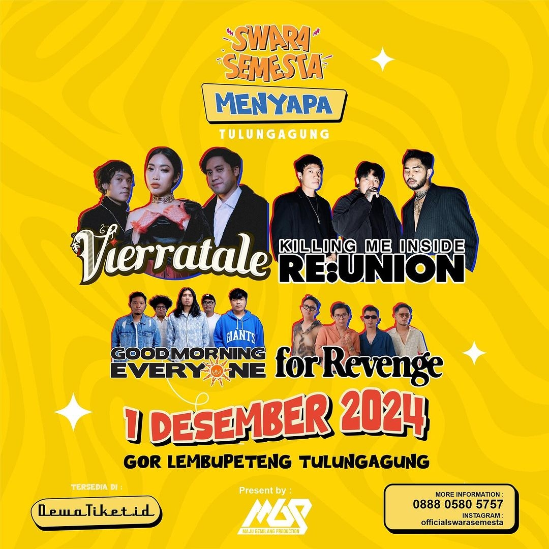 Jatim Event Vibes! Swara Semesta Menyapa Tulungagung, Siapkan Dirimu Bergoyang dan Berdendang Bersama Vierratale dan Killing Me Inside!