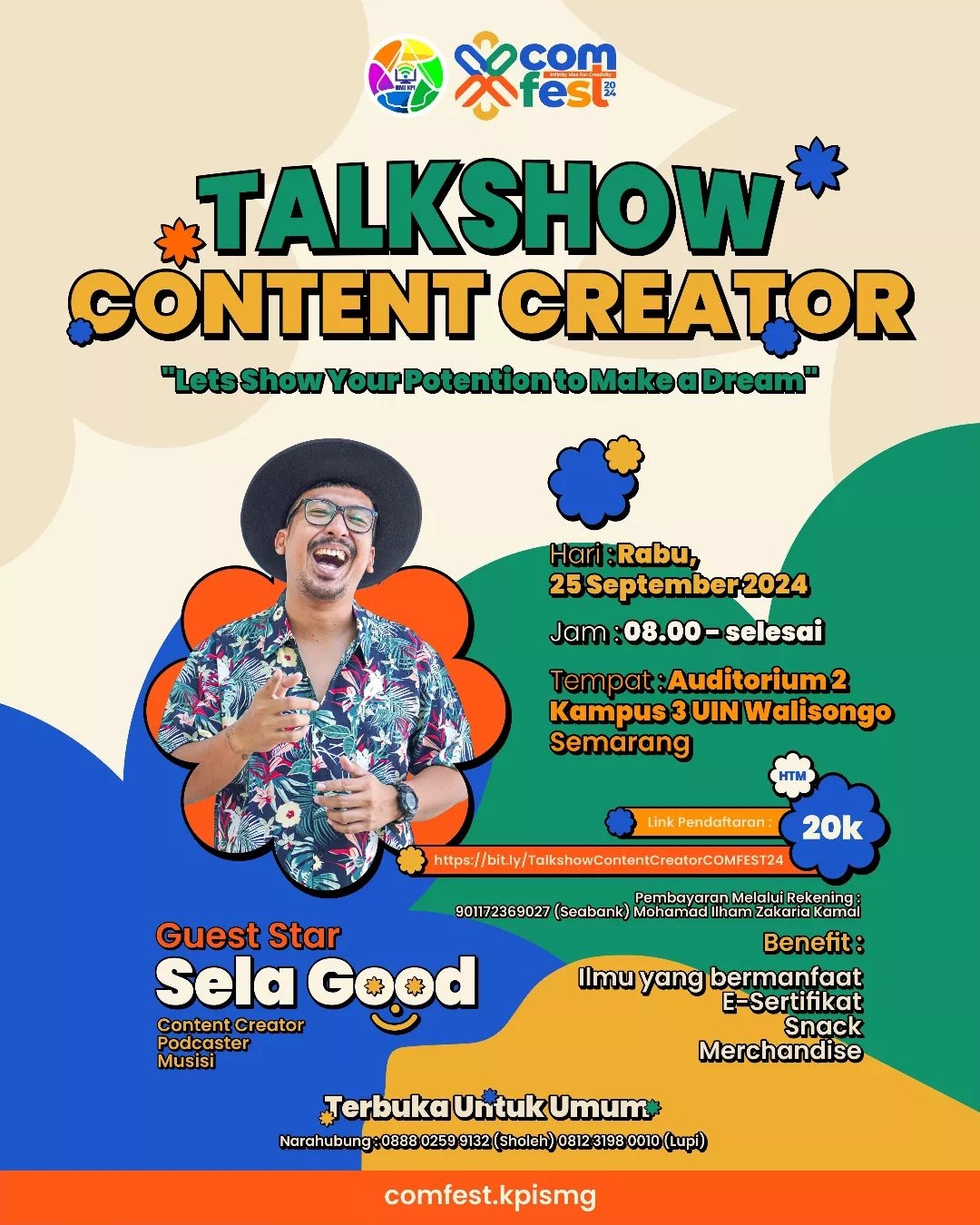 Event Vibes! Ingin Menjadi Seorang Content Creator Sejati? Kamu Wajib Ikuti Talkshow Content Creator di UIN Walisongo Bersama Sela Good