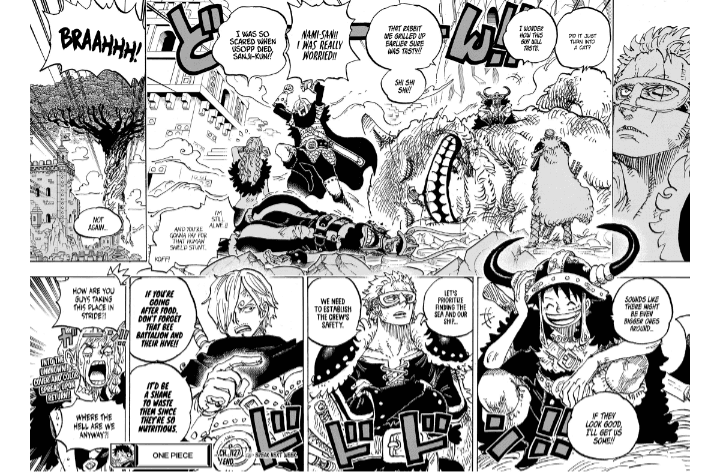 Alur Cerita One Piece Chapter 1127: Terjebak di Kastil Raksasa dan Kembalinya Trio Monster Mugiwara