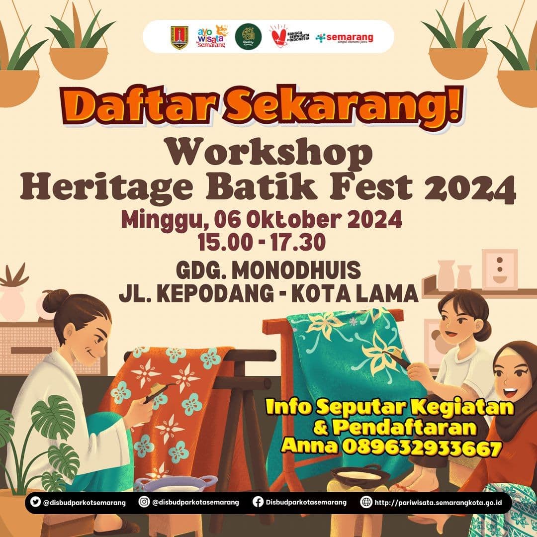 Event Vibes! Yang Ingin Belajar Membatik, Yuk Ikutan Workshop Heritage Batik Fest 2024 di Gedung Monodhuis Kota lama
