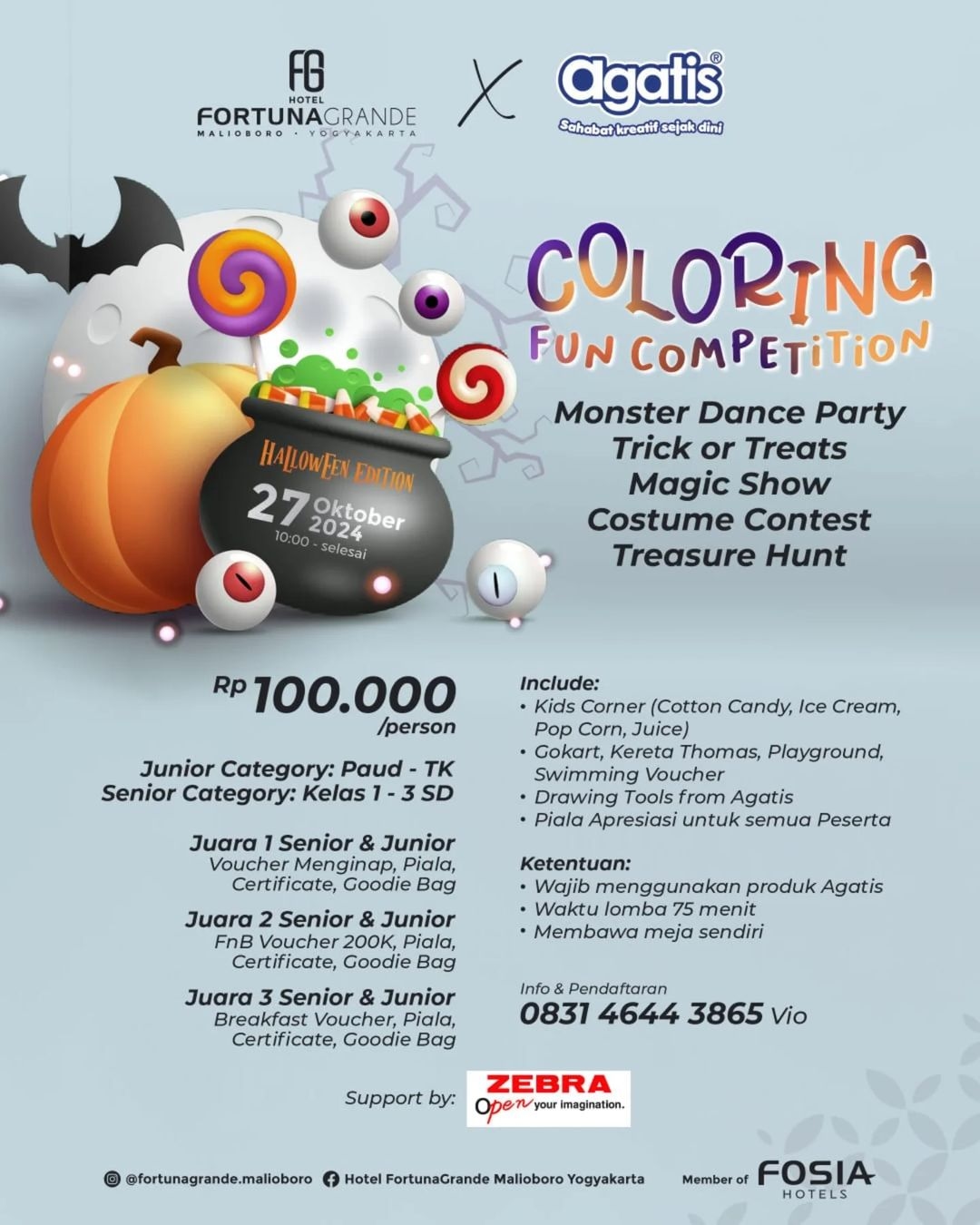Event Vibes! Rayakan Halloween Seru dengan Fortuna Grande Malioboro: Coloring Fun Competition dan Beragam Aktivitas Seru untuk Anak!