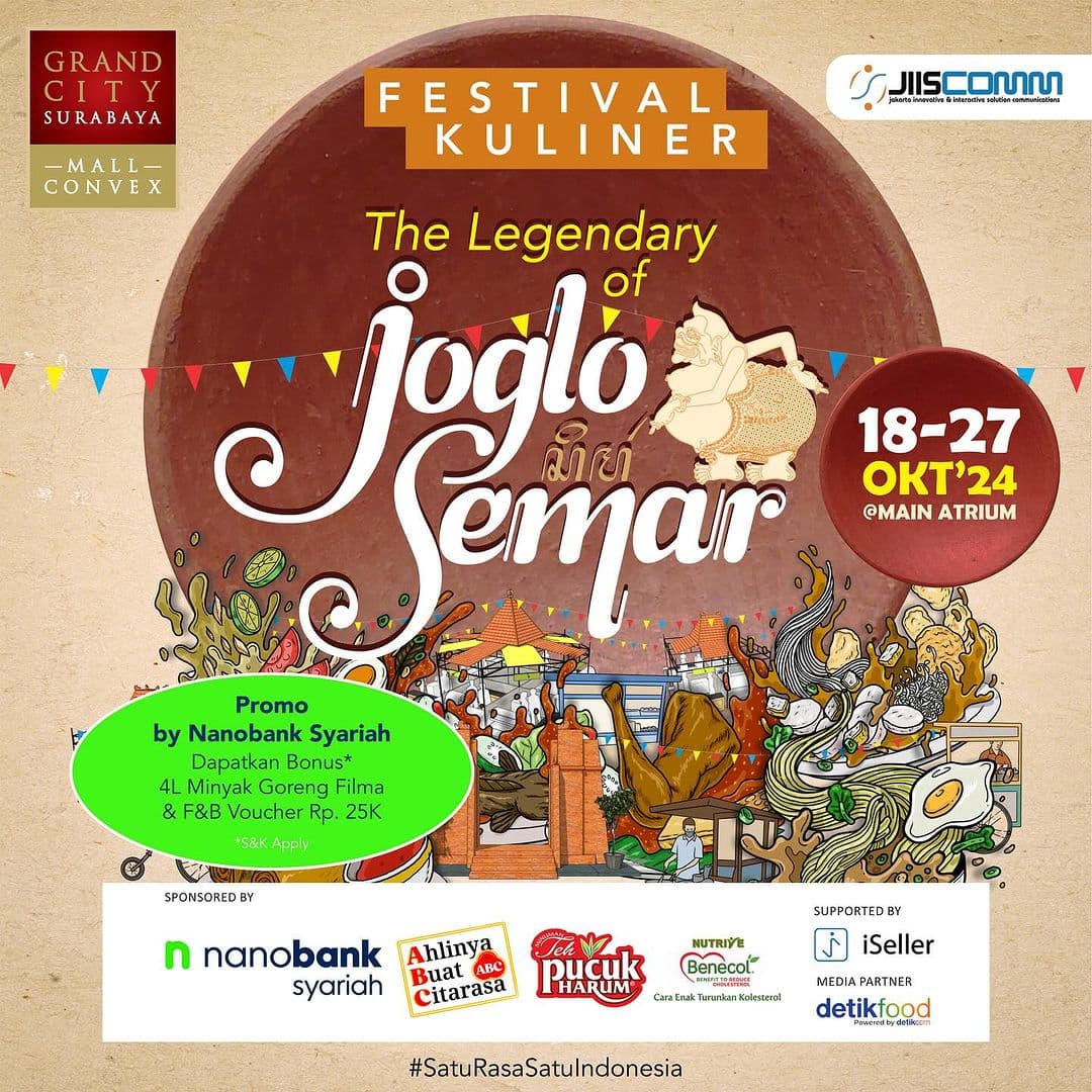 Event Vibes! Kenikmatan Makanan Khas di Festival Kuliner Joglo Semar 2024: Sensasi Lezat dari Yogyakarta, Solo, dan Semarang Hadir di Surabaya