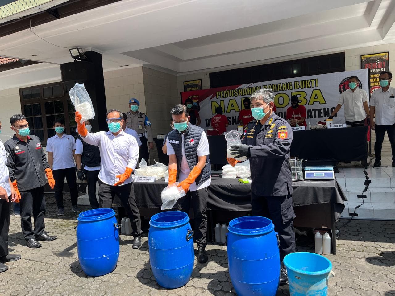 Tunjukkan Teknik Aman, Polda Jateng Musnahkan 31,75 Kg Sabu Dalam Waktu Setengah Jam