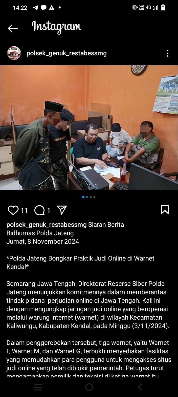 Ketahuan Jadi Operator Judi Online, Sebuah Warnet di Kaliwungu Kendal Digerebeg Polisi