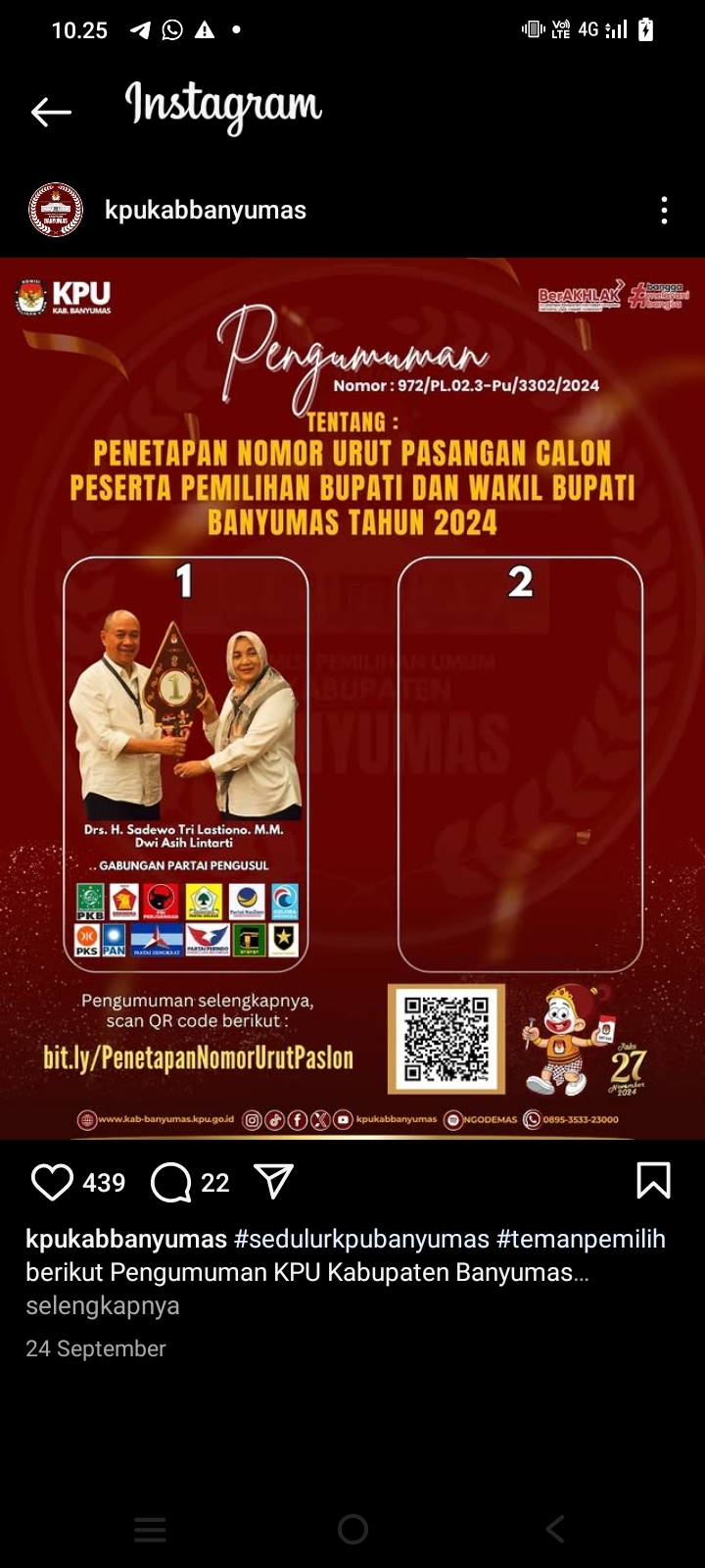 Pilkada Banyumas, Sadewo - Lintarti Kalah Melawan Kotak Kosong di 3 TPS