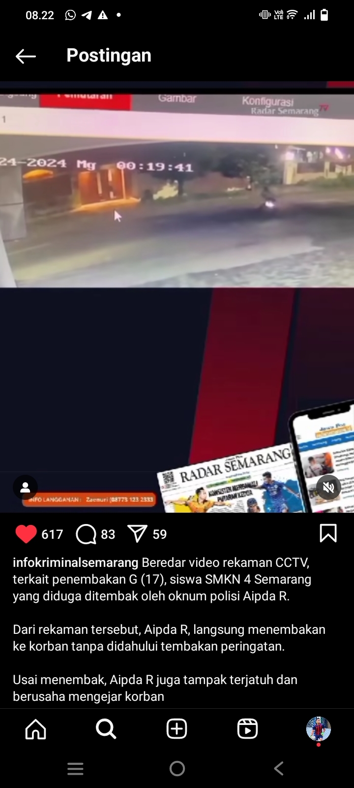 Viral Video Penembakan Siswa SMKN 4, Aipda R Terlihat Sempoyongan dan Langsung Menembak