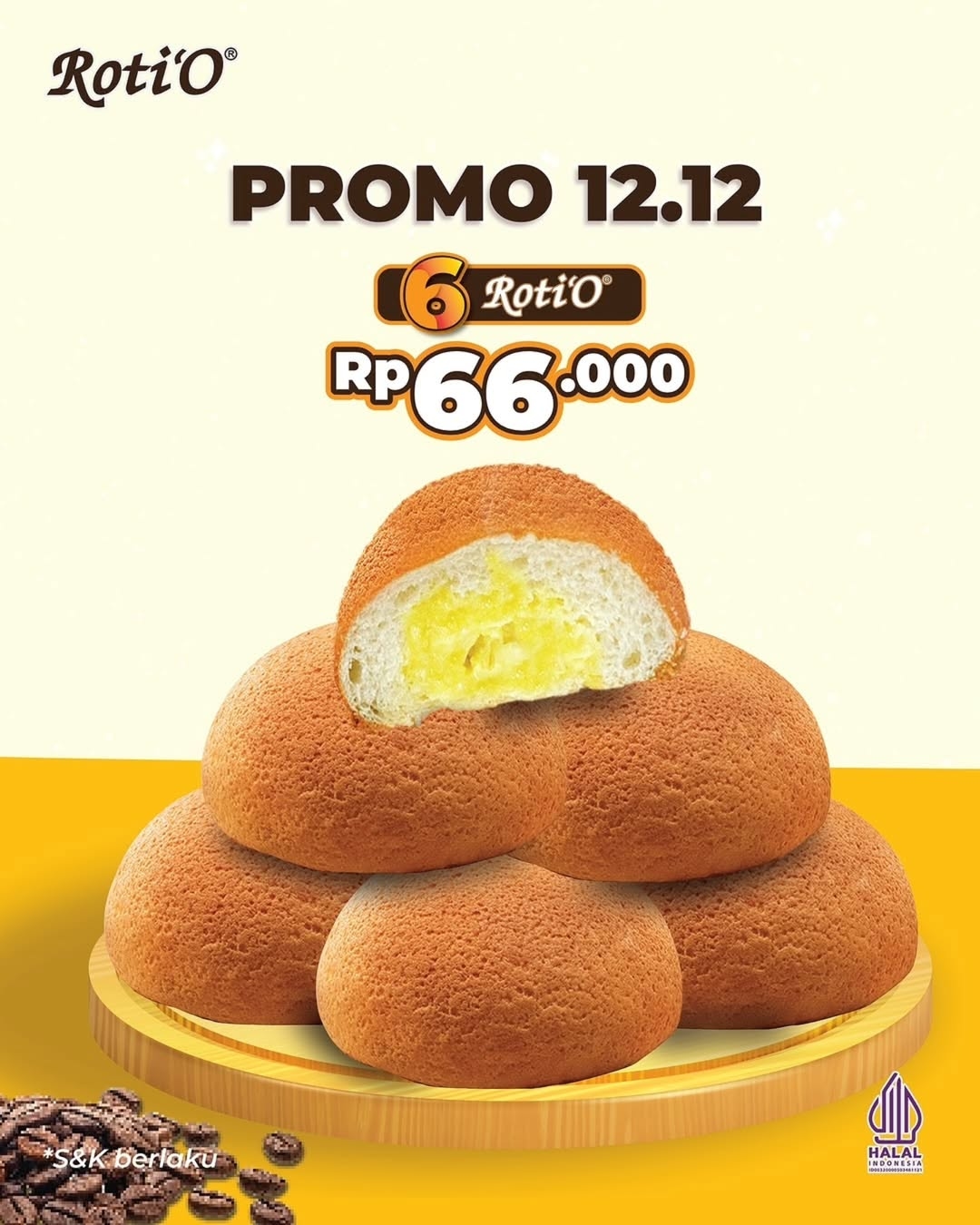 Spesial Diskon! Promo Spesial 12.12: Diskon Gede untuk RotiOLovers, Nikmati Roti dan Kopi Favoritmu Sekarang!