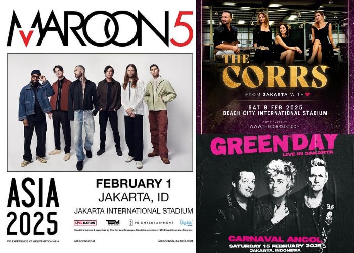 Event Vibes! Februari 2025 Jadi Surganya Konser Musisi Dunia! Mulai dari Maroon 5, Green Day, hingga Linkin Park Siap Guncang Indonesia!
