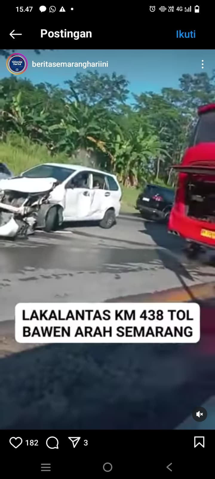 Kembali Terjadi, Viral Kecelakaan Karambol di Tol Bawen Libatkan Truk Bermuatan Bahan Kimia, Tak Ada Korban Jiwa
