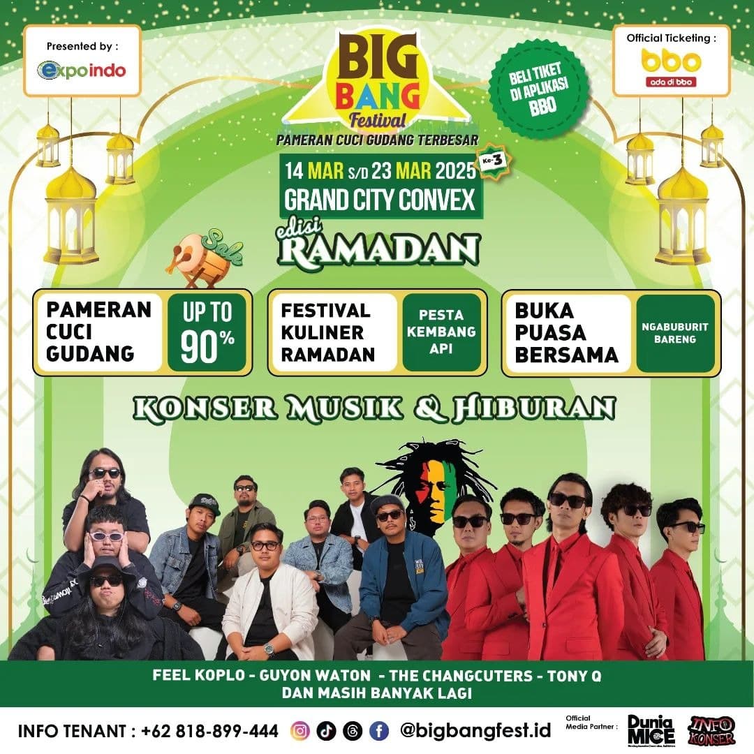 Event Big Bang Festival 2025: Festival Ramadan Terbesar 2025 Hadir di Surabaya: Konser, Diskon, dan Festival Durian dalam Satu Tempat!