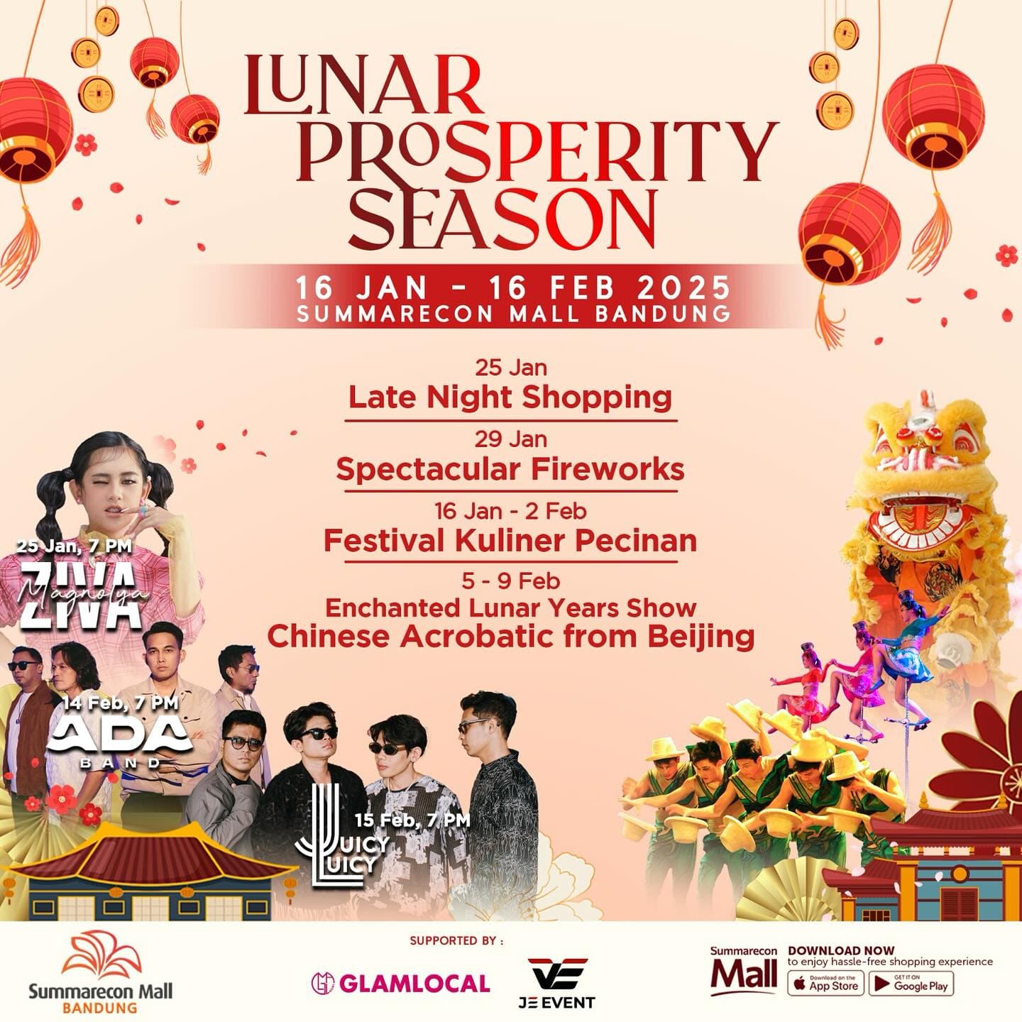 Summarecon Mall Bandung Hadirkan Event Imlek Terspektakuler 2025: Akrobat Beijing, Kembang Api Raksasa, Plus 3 Artis Top Indonesia! Catat Tanggalnya