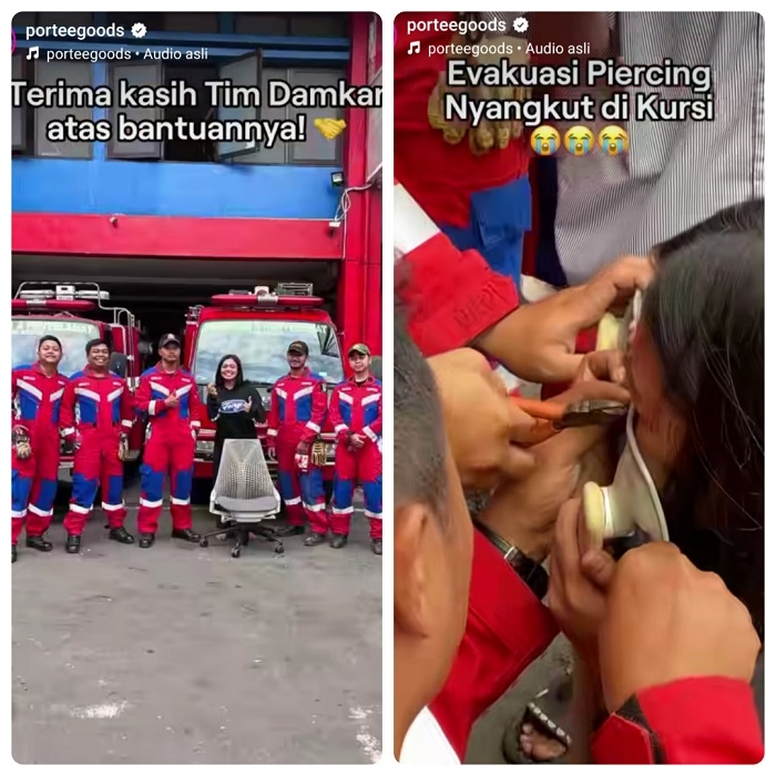 VIRAL! Petugas Damkar Evakuasi Tindik di Hidung yang Nyangkut Di Kursi