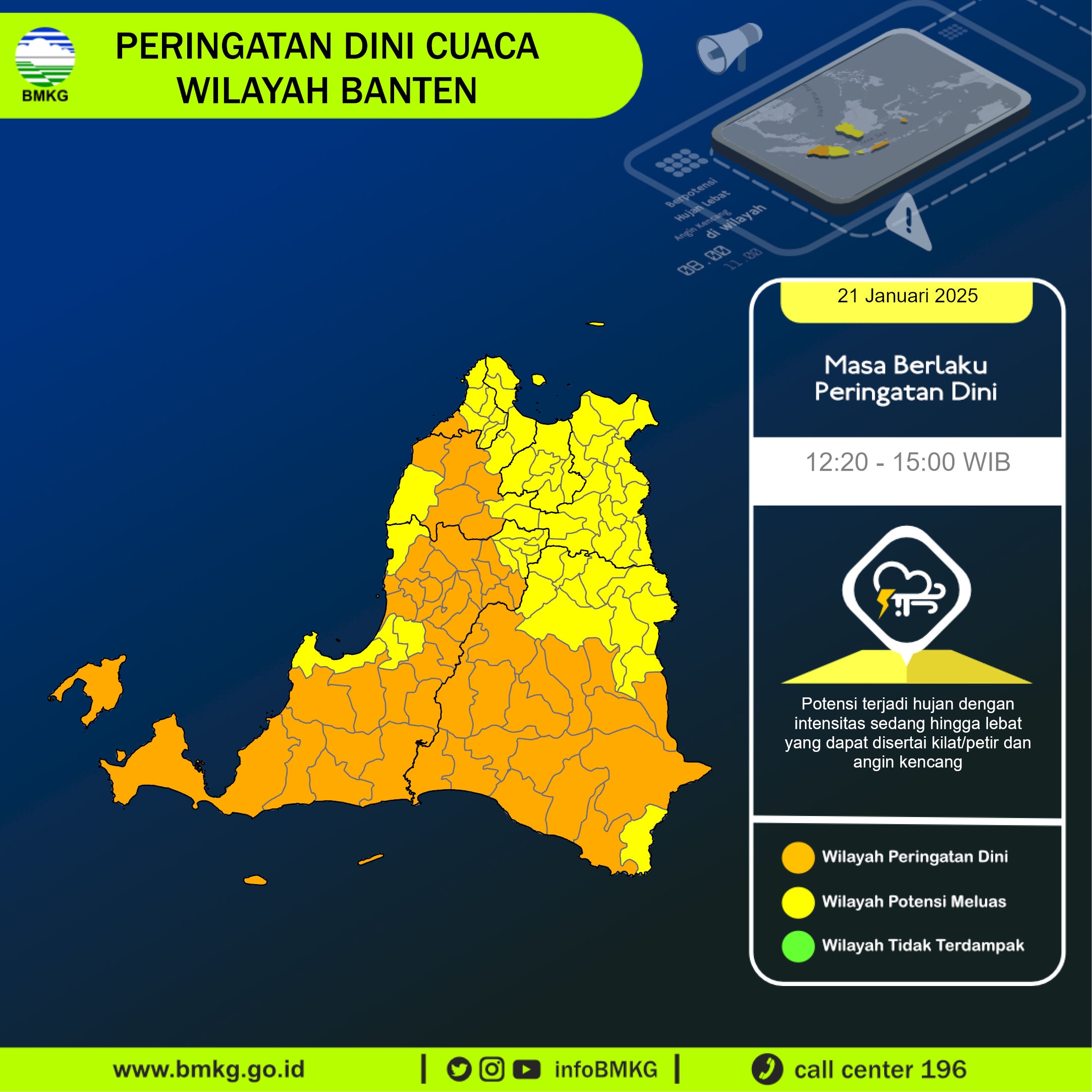 Peringatan Dini Cuaca Ekstrem di Banten: BMKG Memprediksi Hujan Lebat dan Petir Ancam Wilayah Luas Hingga Sore Hari! Cek Wilayahmu