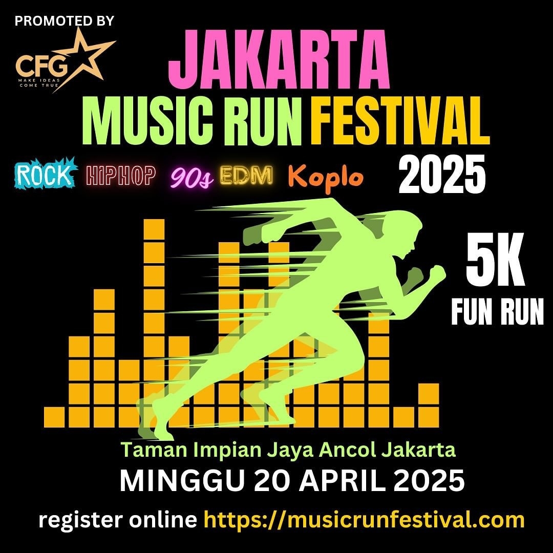 Event yang Sangat Dinantikan Jakarta Music Run Festival 2025 Hadir: Lari 5K dengan Irama Rock, 90s Hits, dan EDM! Buruan Daftar Segera