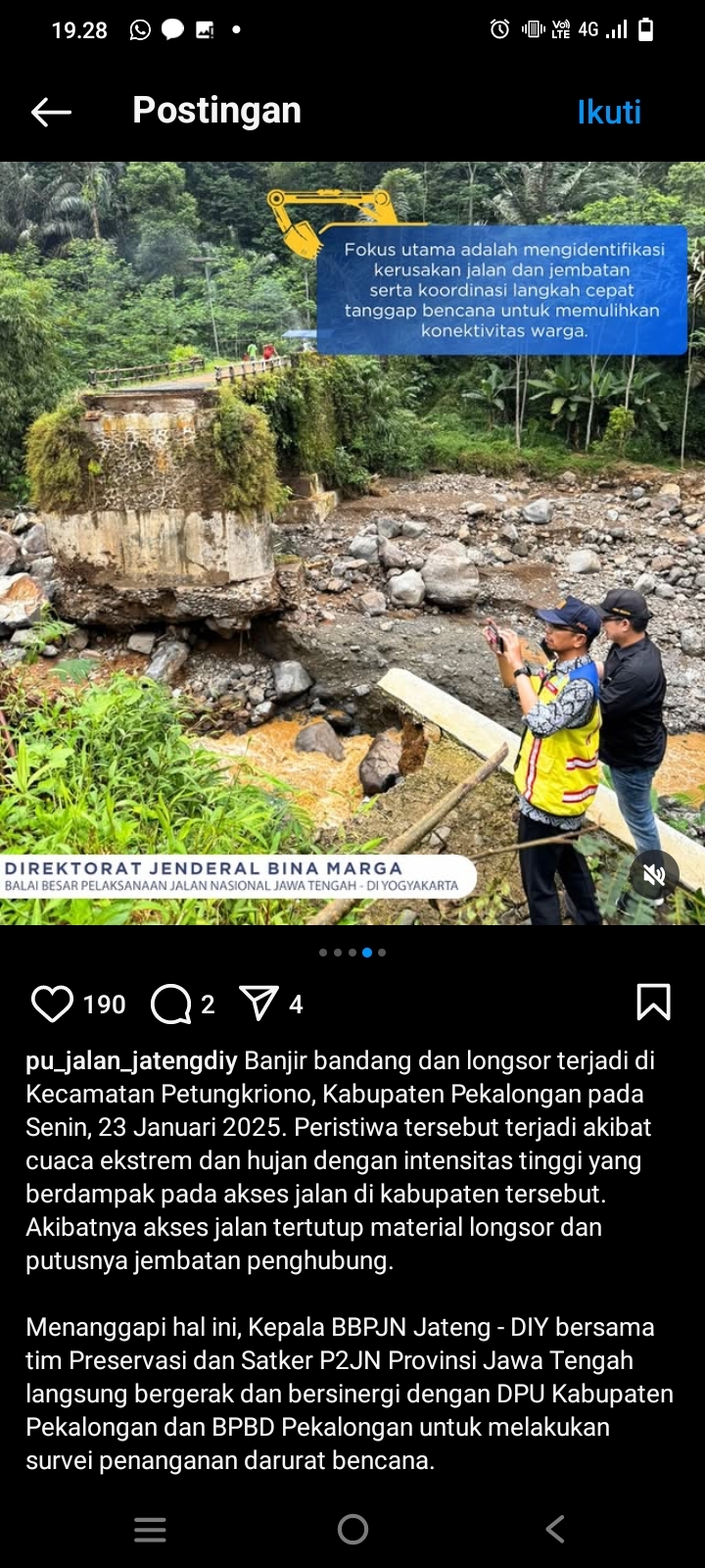 Longsor Petungkriyono Pekalongan, BBPJN Jateng-DIY Gerak Cepat Perbaiki Jalan dan Jembatan Rusak