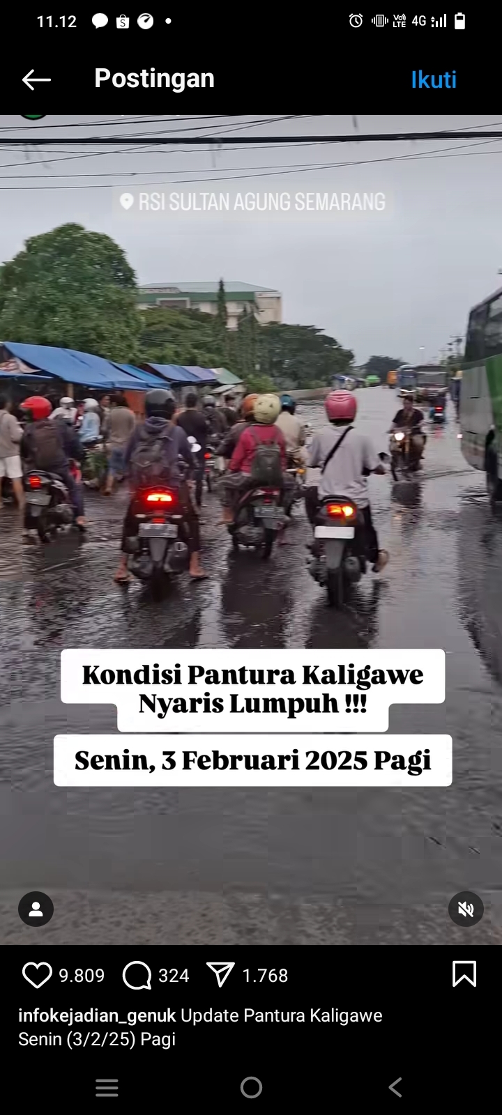 Jalan Kaligawe Banjir, Ini Jalan Alternatif Semarang - Demak dan Sebaliknya