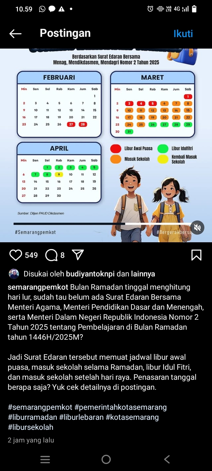 Libur Panjang, Ini Jadwal Libur Sekolah Selama Ramadhan 2025
