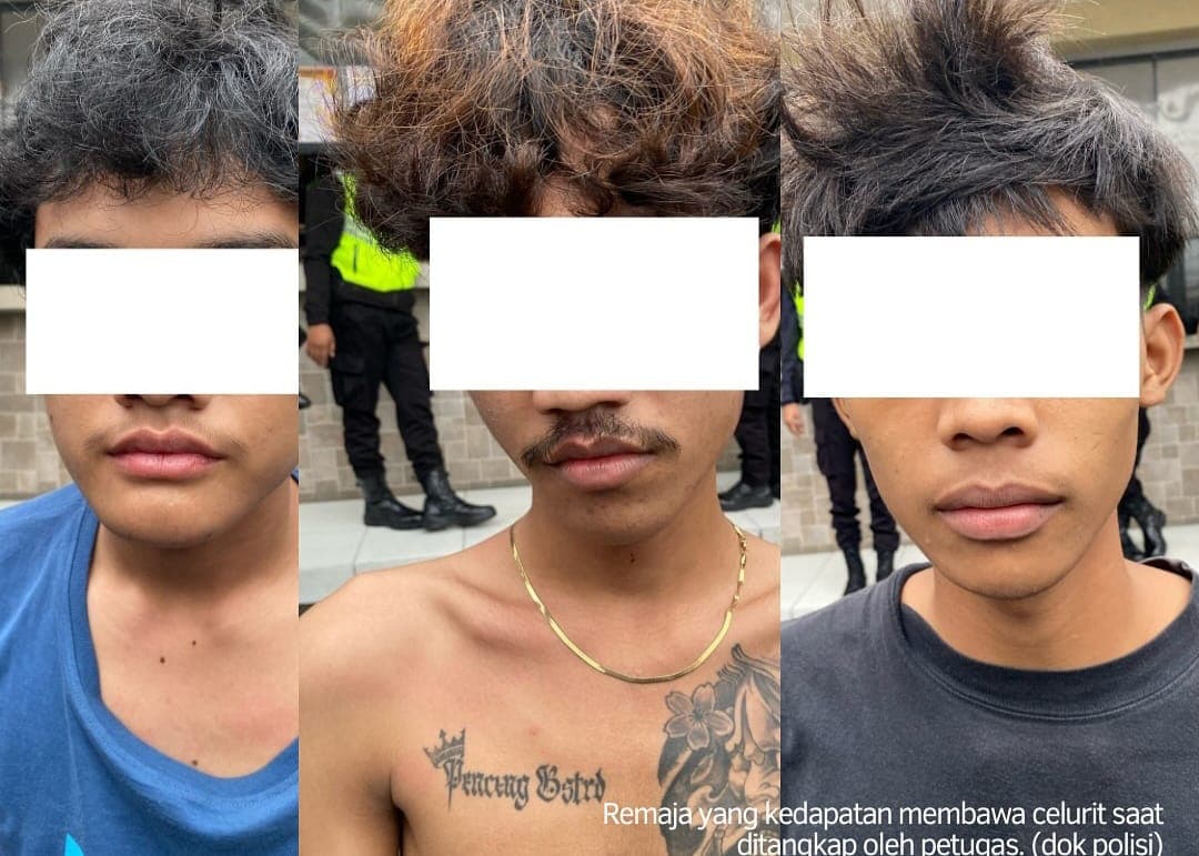 Tabrak Motor Petugas saat Hendak Dihentikan, Tiga Pemuda Bersajam Diamankan Polresta Yogyakarta