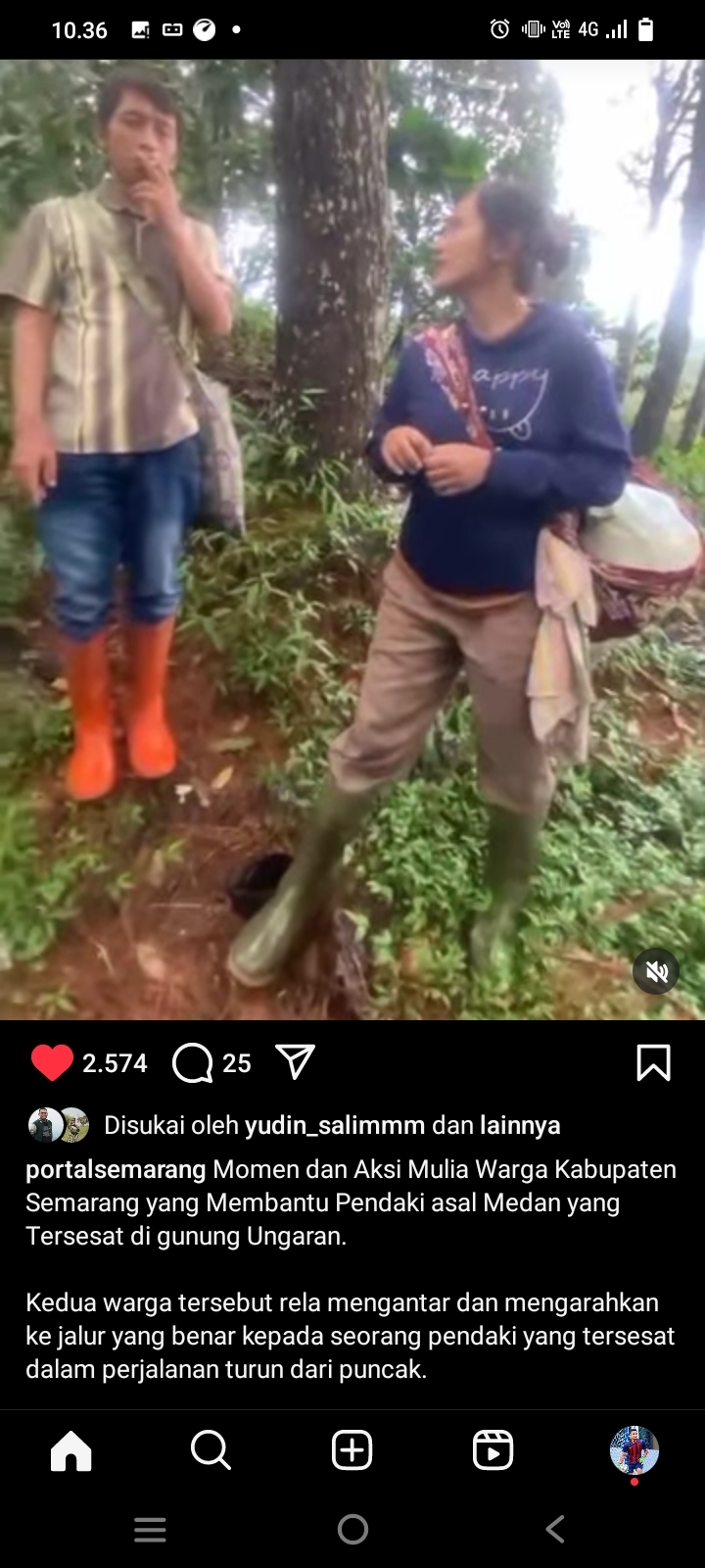 Viral, Tindakan Mulia Warga Gunung Ungaran Menolong Pendaki Tersesat Asal Medan