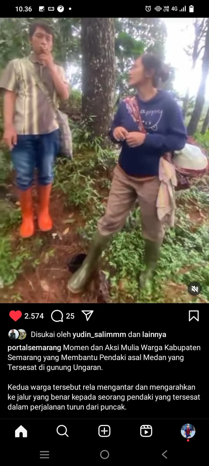 Viral, Tindakan Mulia Warga Gunung Ungaran Menolong Pendaki Tersesat Asal Medan